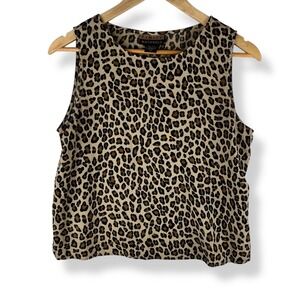 Finity Naturals 100% Silk Vintage 90s Tank Top Womens Size 8 Leopard Animal Luxe